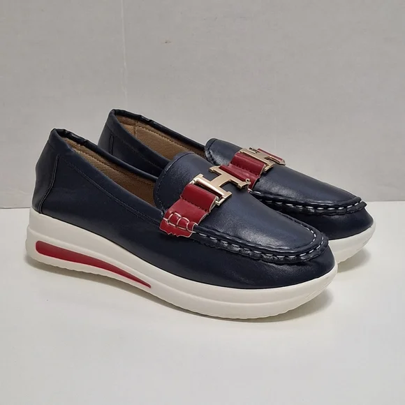 Women's Loafers, Comfortable Platform Loafers for Women Casual Flat Size 6 - Picture 2 of 5